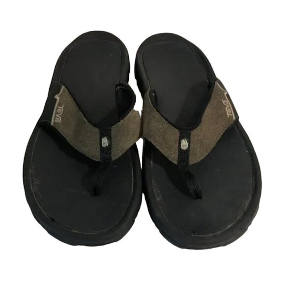 TEVA Flip Flop Sandals Men's Size US13 Brown Black 4136 Beach Sandal Shoes - Picture 1 of 12